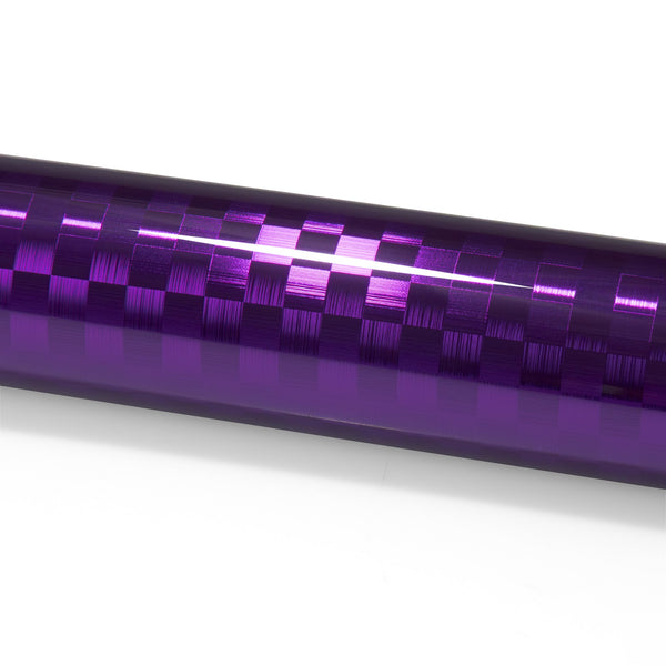 PET Chrome Checker Carbon Fiber Gloss Purple Vinyl Wrap