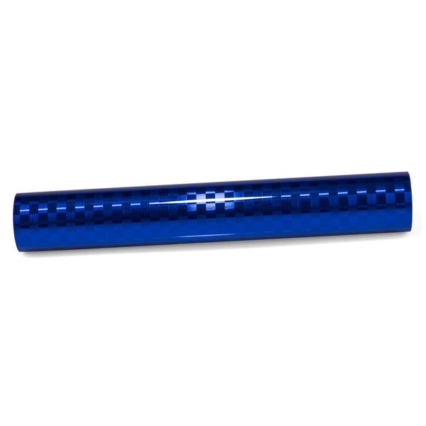 PET Chrome Checker Carbon Fiber Gloss Blue Vinyl Wrap