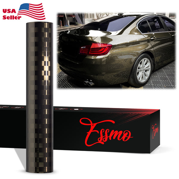 PET Chrome Checker Carbon Fiber Gloss Gray Vinyl Wrap