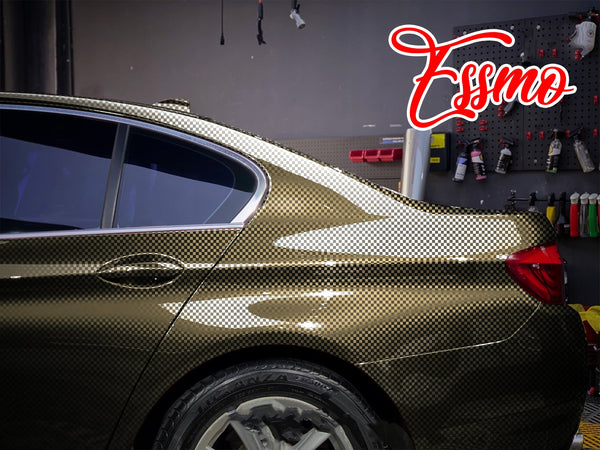 PET Chrome Checker Carbon Fiber Gloss Gray Vinyl Wrap