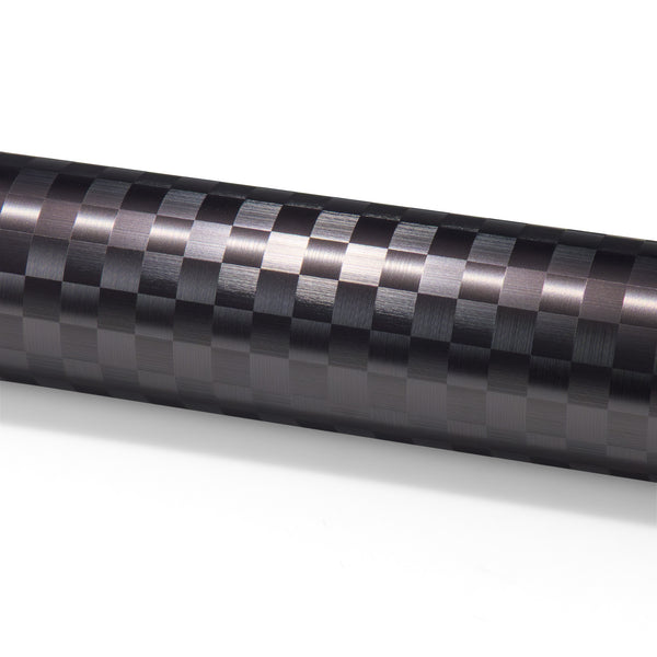 PET Chrome Checker Carbon Fiber Satin Gray Vinyl Wrap
