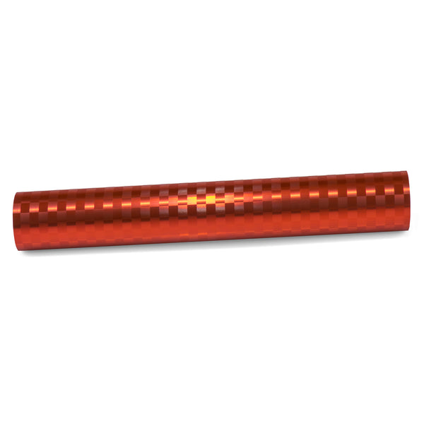 PET Chrome Checker Carbon Fiber Satin Red Vinyl Wrap