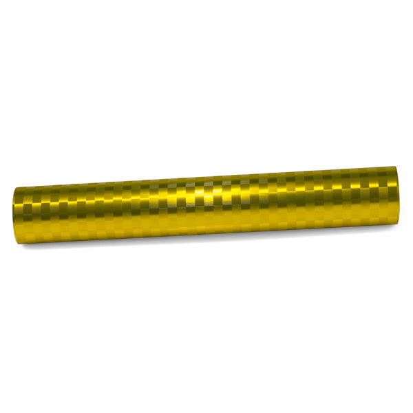 PET Chrome Checker Carbon Fiber Satin Gold Vinyl Wrap