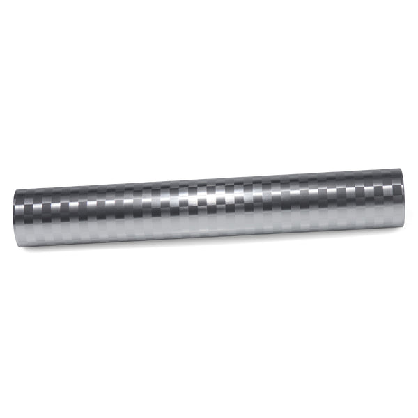 PET Chrome Checker Carbon Fiber Satin Silver Vinyl Wrap