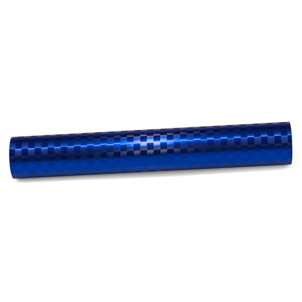PET Chrome Checker Carbon Fiber Satin Blue Vinyl Wrap