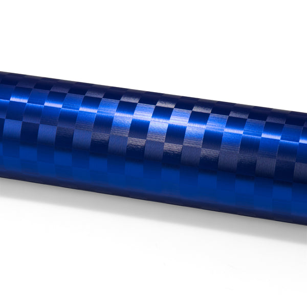 PET Chrome Checker Carbon Fiber Satin Blue Vinyl Wrap