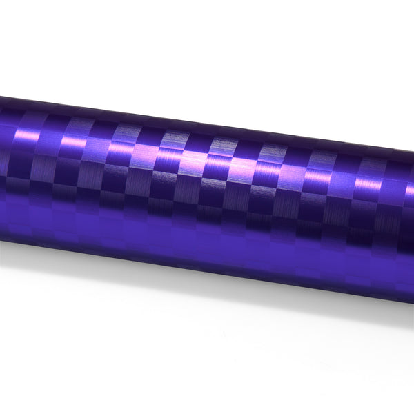 PET Chrome Checker Carbon Fiber Satin Purple Vinyl Wrap