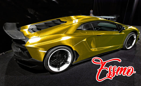 PET Chrome 7D Carbon Fiber Gold Vinyl Wrap