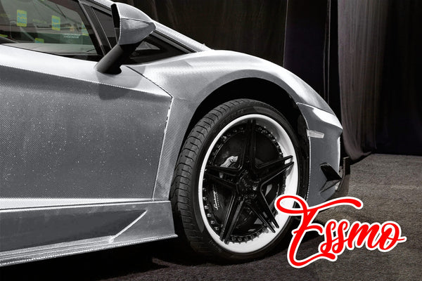 PET Chrome 7D Carbon Fiber Silver Vinyl Wrap