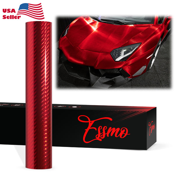 PET Chrome 7D Carbon Fiber Red Vinyl Wrap