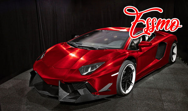 PET Chrome 7D Carbon Fiber Red Vinyl Wrap