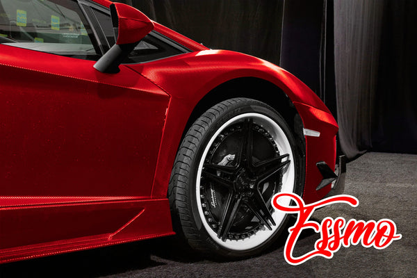 PET Chrome 7D Carbon Fiber Red Vinyl Wrap