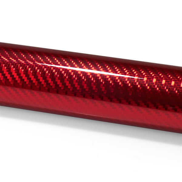 PET Chrome 7D Carbon Fiber Red Vinyl Wrap