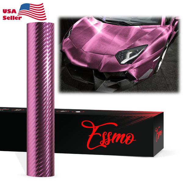 PET Chrome 7D Carbon Fiber Pink Vinyl Wrap