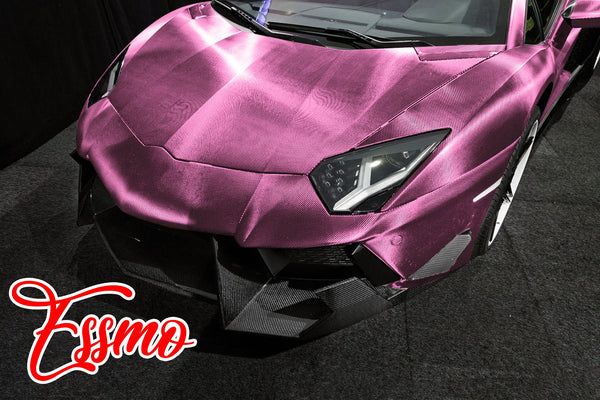 PET Chrome 7D Carbon Fiber Pink Vinyl Wrap