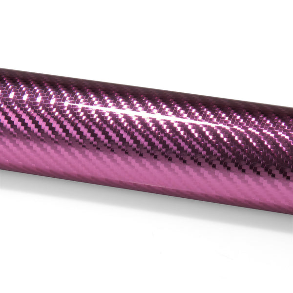 PET Chrome 7D Carbon Fiber Pink Vinyl Wrap