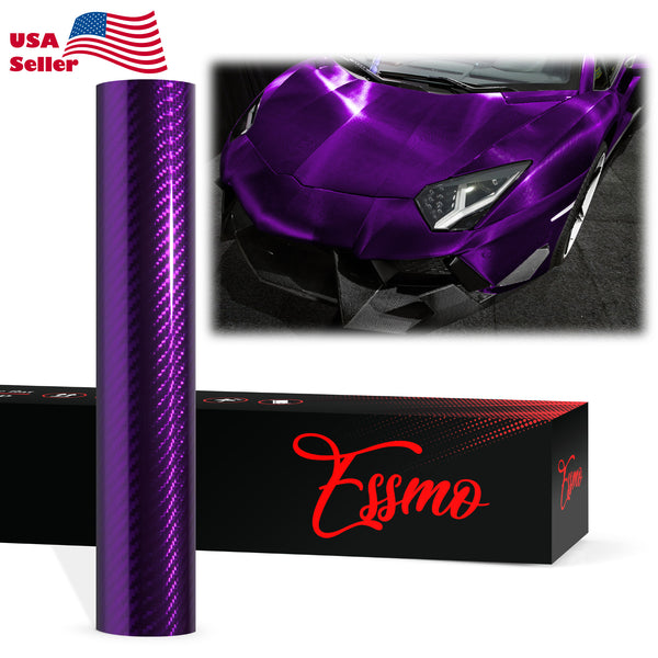 PET Chrome 7D Carbon Fiber Purple Vinyl Wrap