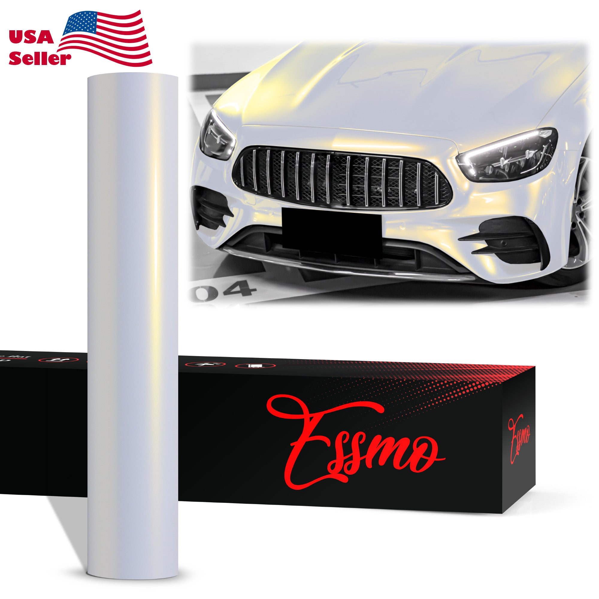 PET Pearl White Gloss White Gold Vinyl Wrap