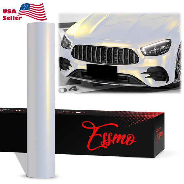PET Pearl White Gloss White Gold Vinyl Wrap