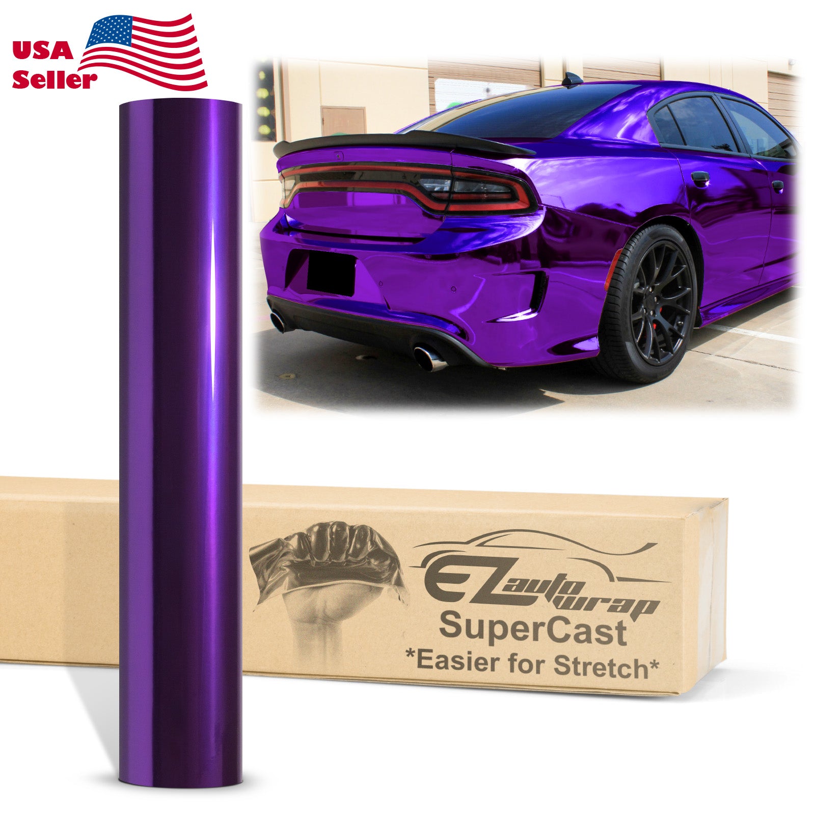 Supercast Purple Easy Stretch Chrome Vinyl Wrap – EzAuto Wrap