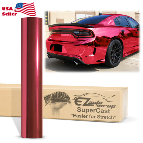 Supercast Rose Red Easy Stretch Chrome Vinyl Wrap