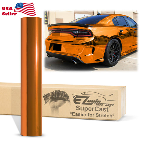Supercast Orange Easy Stretch Chrome Vinyl Wrap