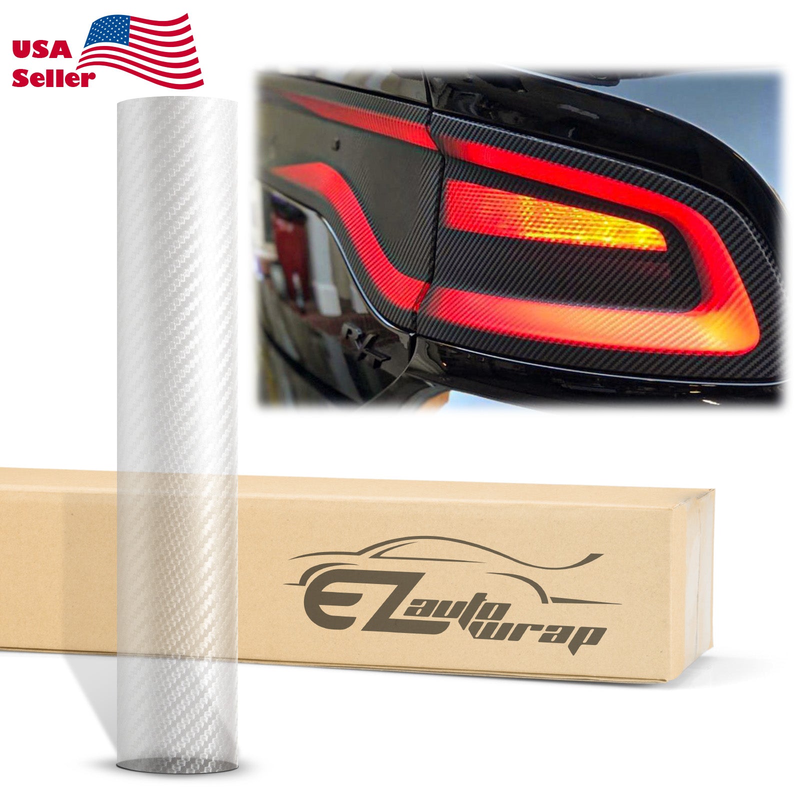 3D Carbon Fiber Textured Clear Frosted Matte Vinyl Wrap