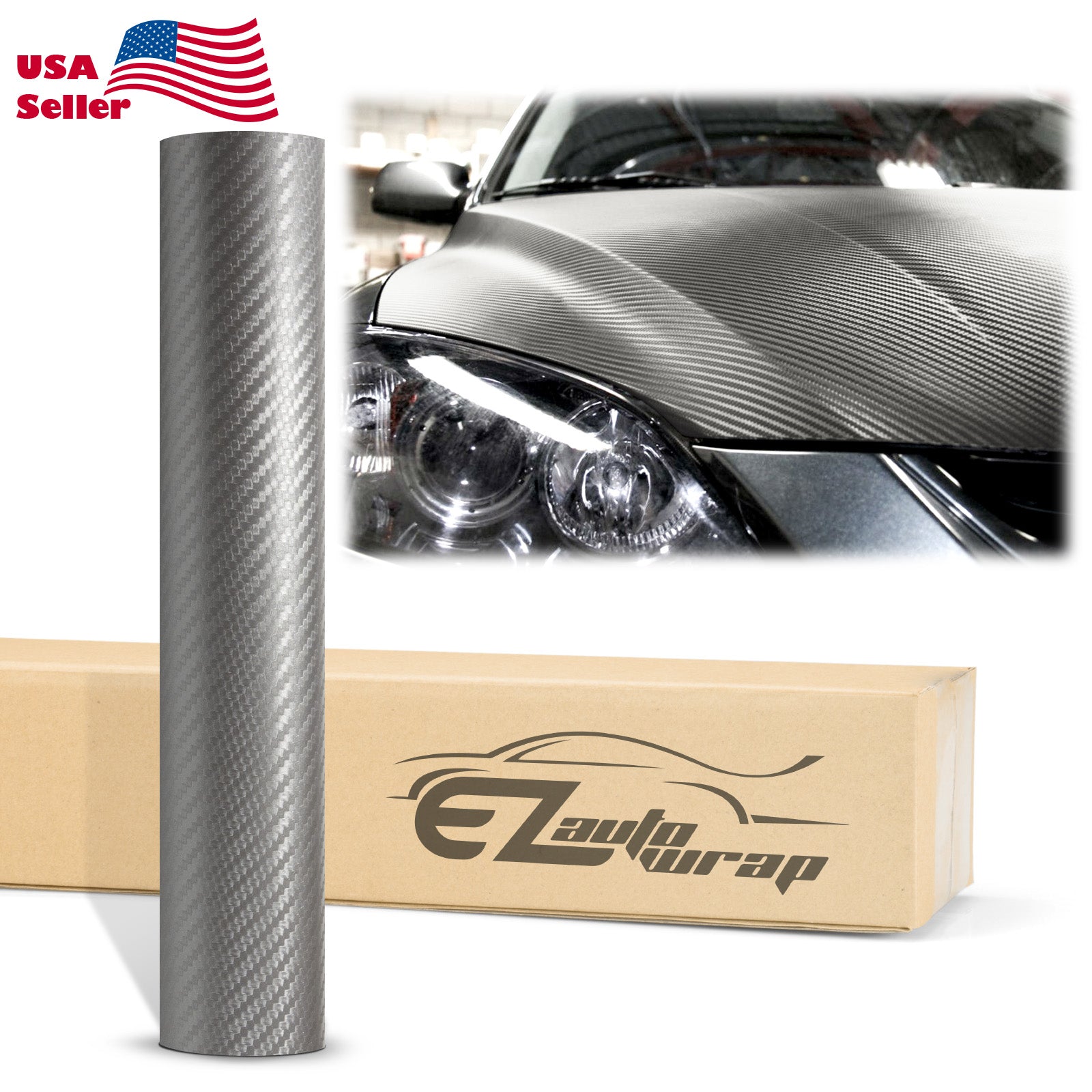 3D Carbon Fiber Textured Gray Matte Vinyl Wrap – EzAuto Wrap