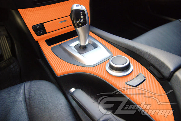 3D Carbon Fiber Textured Orange Matte Vinyl Wrap