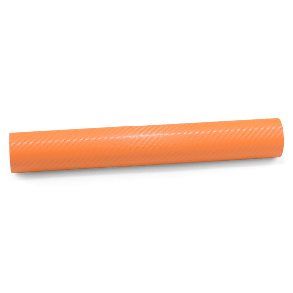 3D Carbon Fiber Textured Orange Matte Vinyl Wrap