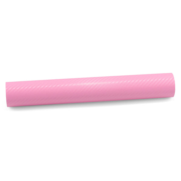 3D Carbon Fiber Textured Pink Matte Vinyl Wrap