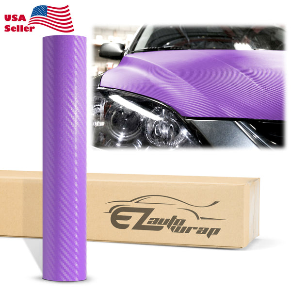 3D Carbon Fiber Textured Purple Matte Vinyl Wrap