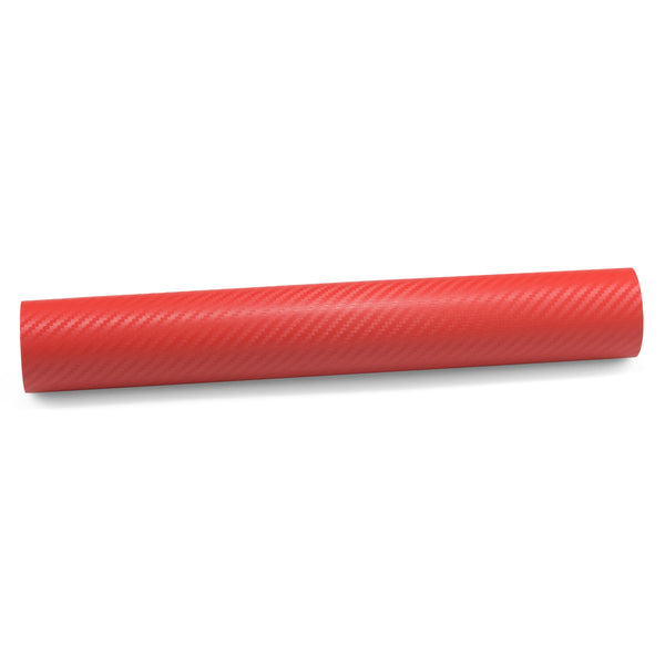 3D Carbon Fiber Textured Red Matte Vinyl Wrap