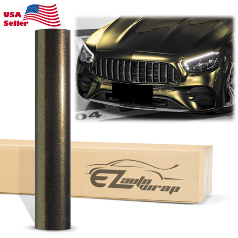Galaxy Dust Gloss Black Gold Color Shift Vinyl Wrap