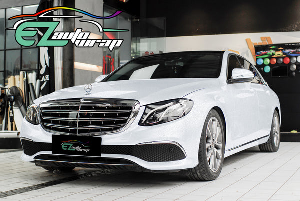 Gloss Diamond Glitter Sparkle White Vinyl Wrap