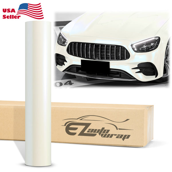 Gloss Pearl White to Aurora White Purple Blue Vinyl Wrap