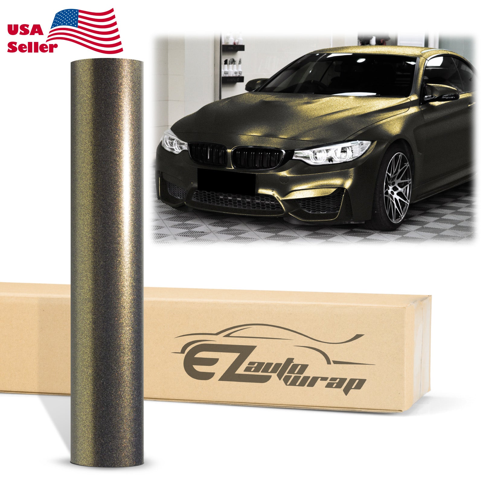 Galaxy Dust Matte Black Gold Color Shift Vinyl Wrap