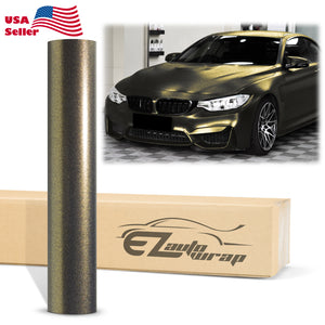 Galaxy Dust Matte Black Gold Color Shift Vinyl Wrap