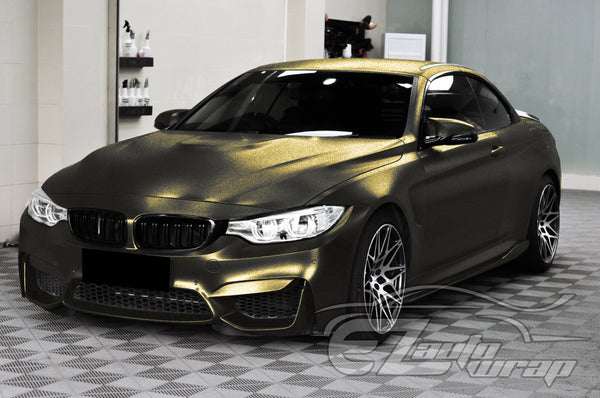 Galaxy Dust Matte Black Gold Color Shift Vinyl Wrap
