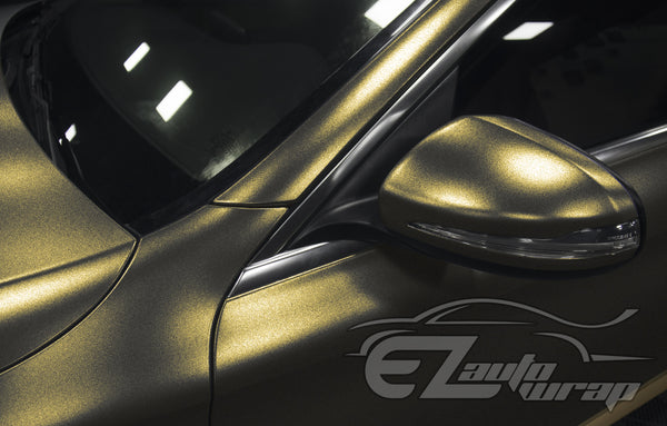 Galaxy Dust Matte Black Gold Color Shift Vinyl Wrap