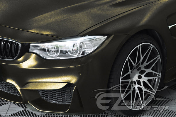 Galaxy Dust Matte Black Gold Color Shift Vinyl Wrap