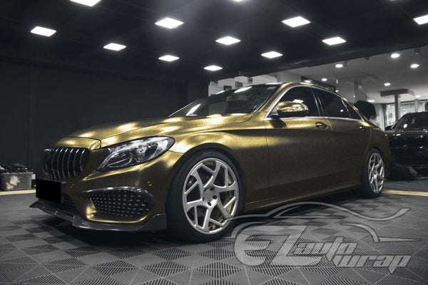 Galaxy Dust Matte Black Gold Color Shift Vinyl Wrap