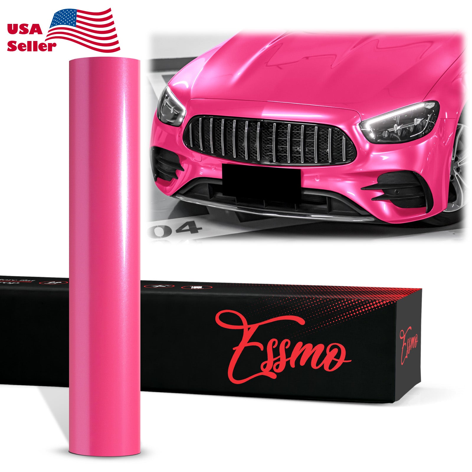 PET Super Gloss Metallic Rose Red Vinyl Wrap