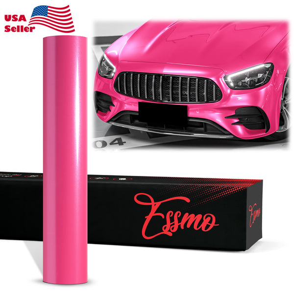 PET Super Gloss Metallic Rose Red Vinyl Wrap