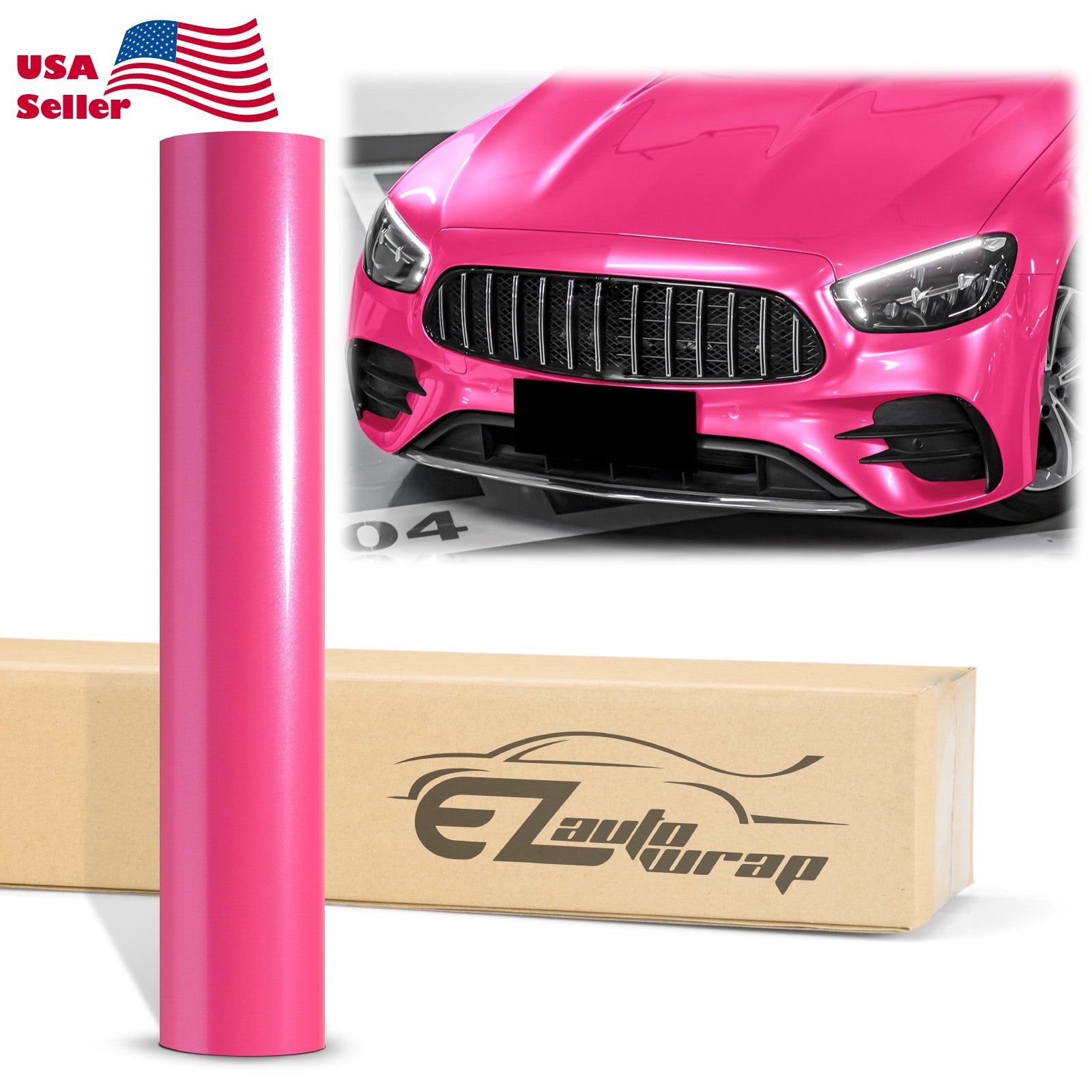 Super Gloss Metallic Rose Red Vinyl Wrap