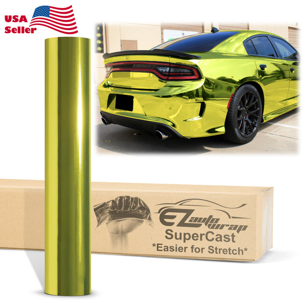 Supercast Yellow Easy Stretch Chrome Vinyl Wrap