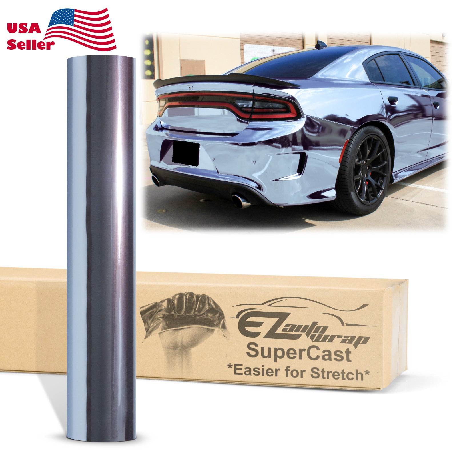 Supercast Frosted Blue Easy Stretch Chrome Vinyl Wrap