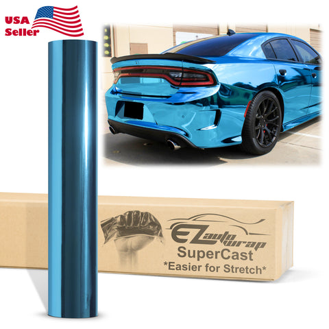 Supercast Light Blue Easy Stretch Chrome Vinyl Wrap