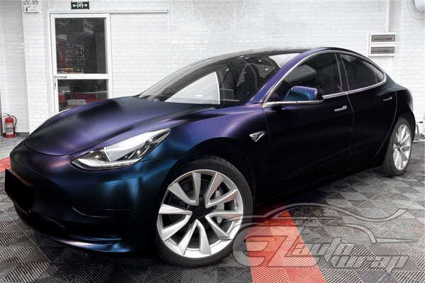 Galaxy Dust Matte Midnight Blue Color Shift Vinyl Wrap