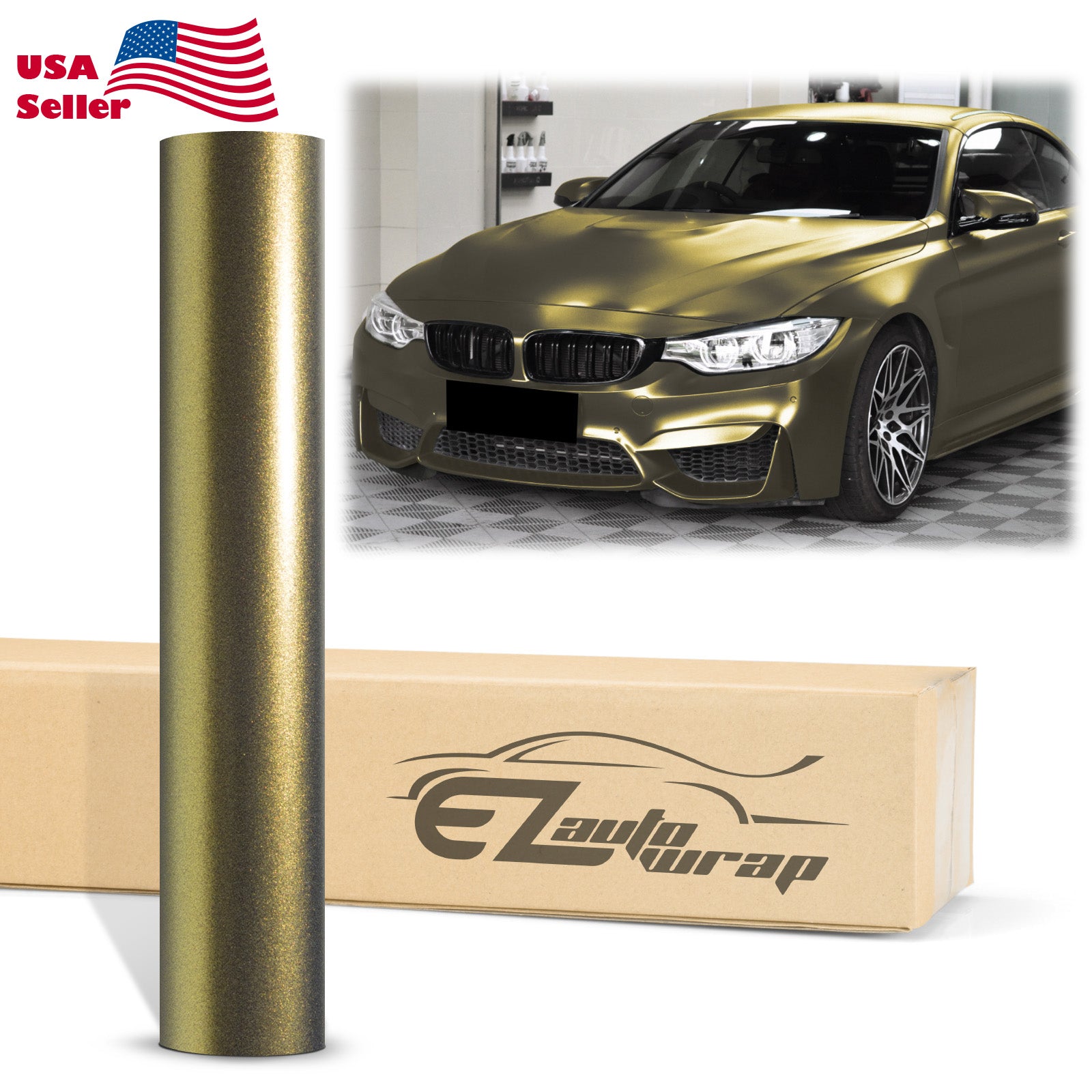 Matte Metallic Satin Pearl Bond Gold Vinyl Wrap